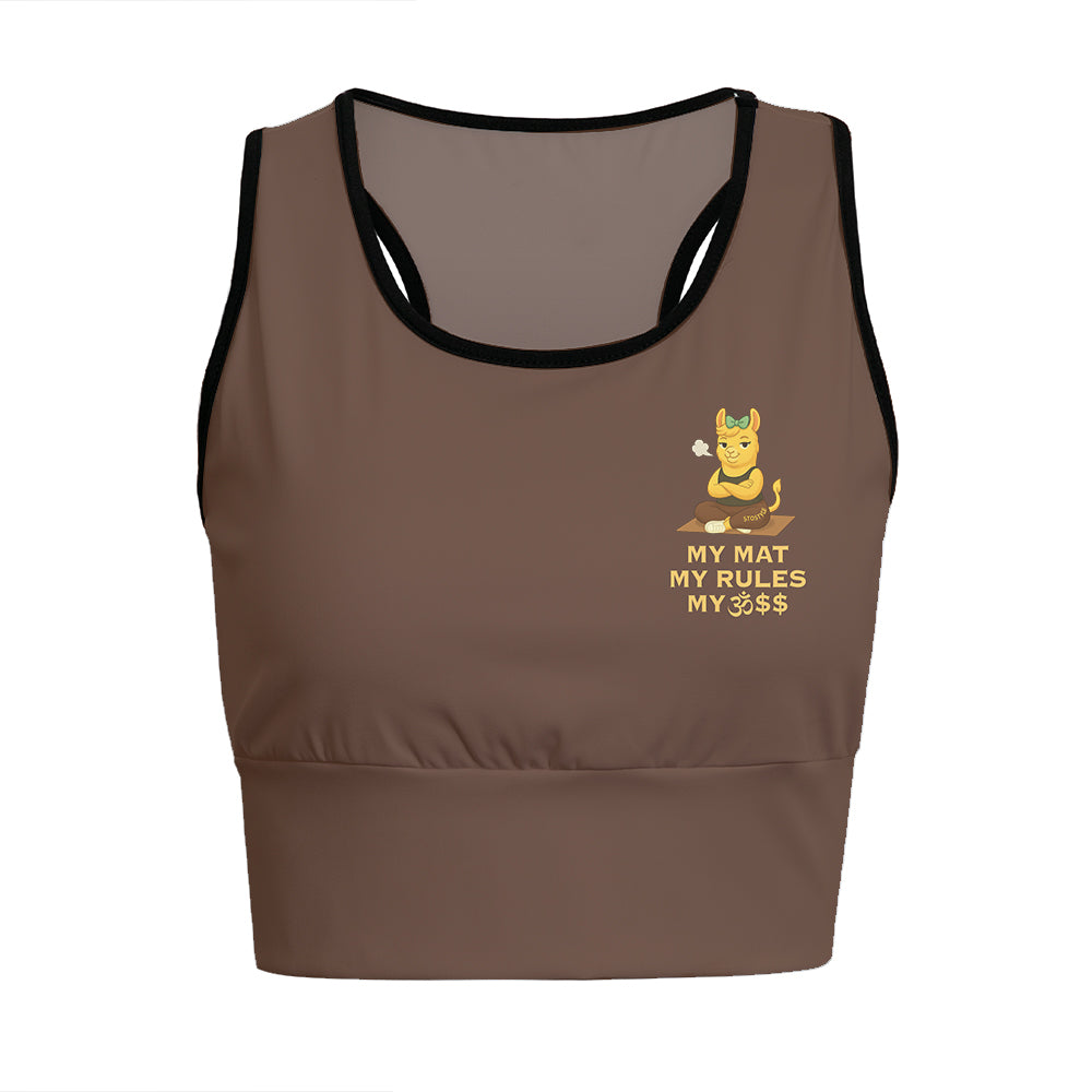 My Mat, My Rules, My Ass Chill Llama Yoga Women's Sports Bra