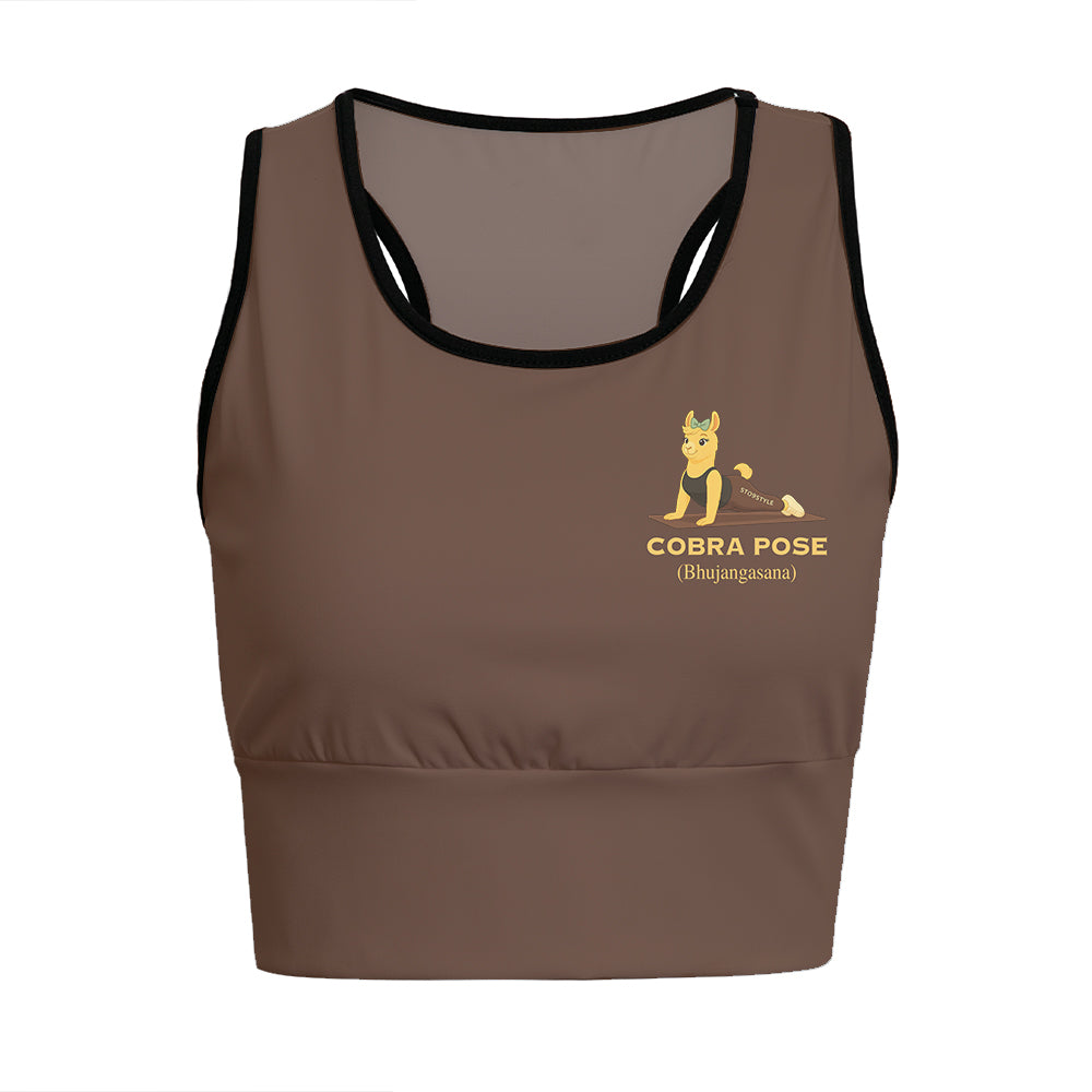 Cobra Pose (Bhujangasana) Chill Llama Yoga Women's Sports Bra