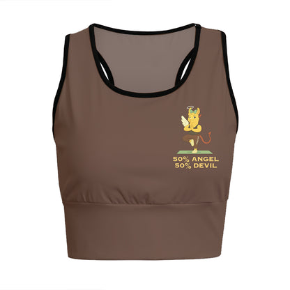 50% Angel 50% Devil Chill Llama Yoga Women's Sports Bra