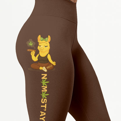Namastâ€™ay High Chill Llama Yoga Pants All-Over Print Women's High Waist Leggings | 5To9Style