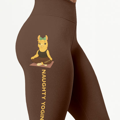 Naughty Yogini Vibes Chill Llama Yoga Pants All-Over Print Women's High Waist Leggings | 5To9Style