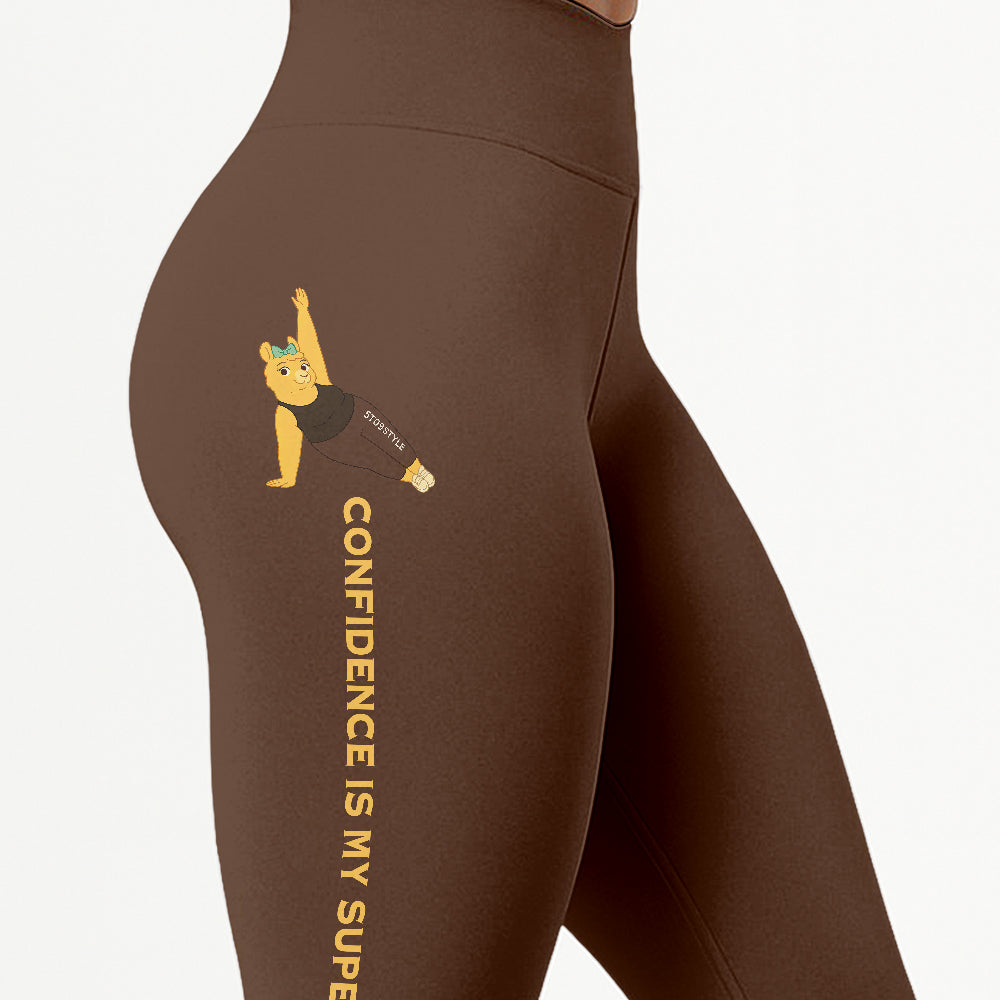 Confidence is My Superpower Chill Llama Yoga Pants All-Over Print Women's High Waist Leggings | 5To9Style