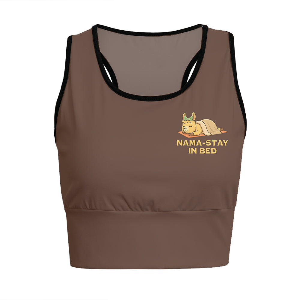 Nama-Stay In Bed Chill Llama Yoga Women's Sports Bra