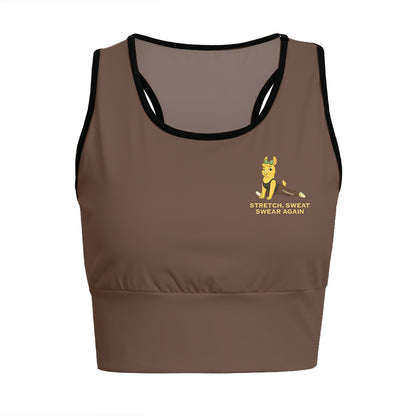 Stretch, Sweat, Swear Again Chill Llama Yoga Women's Sports Bra