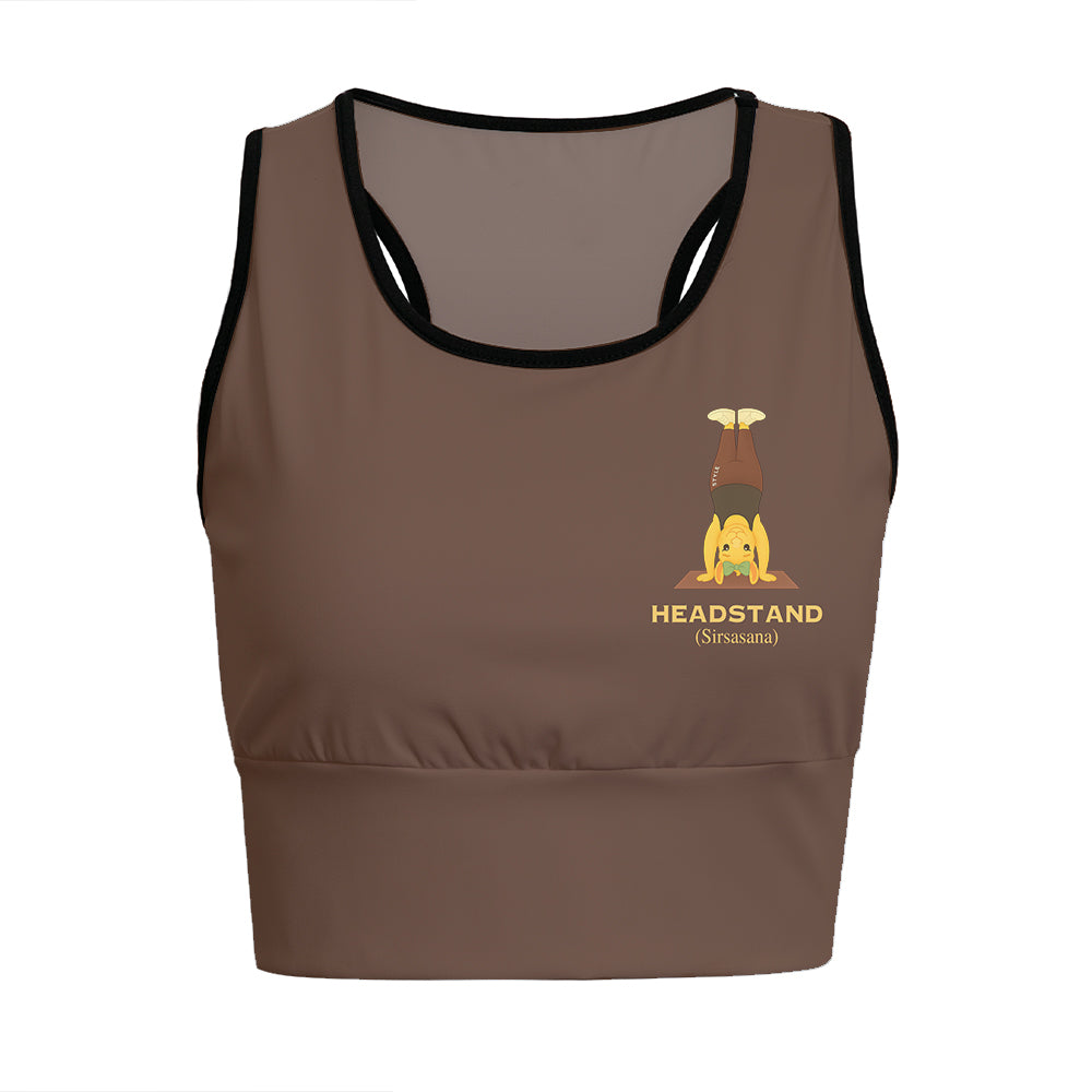 Headstand Sirsasana Chill Llama Yoga Women's Sports Bra