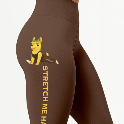 Stretch Me Harder Chill Llama Yoga Pants All-Over Print Women's High Waist Leggings | 5To9Style