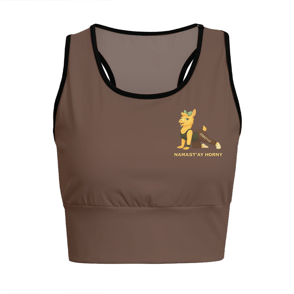 Namast’ay Horny Chill Llama Yoga Women's Sports Bra
