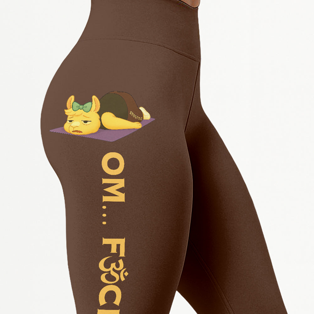 Omâ€¦ Fck It Chill Llama Yoga Pants All-Over Print Women's High Waist Leggings | 5To9Style