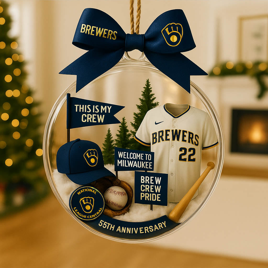 Christmas tree pendant with cute mascot and uniform of American baseball team - Ornament