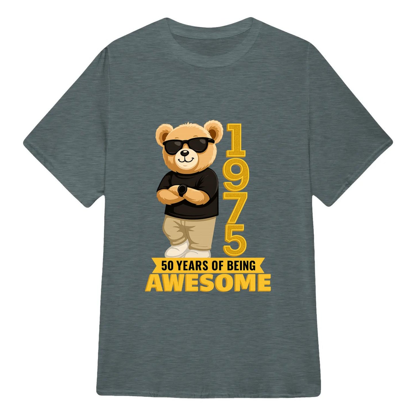 Chilling Bear Birthday Gift Idea For Men Custom Year and Age T-shirt Classic Unisex T-Shirt | 5To9Style