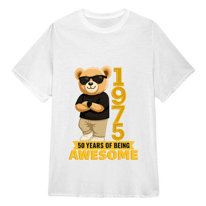 Chilling Bear Birthday Gift Idea For Men Custom Year and Age T-shirt Classic Unisex T-Shirt | 5To9Style