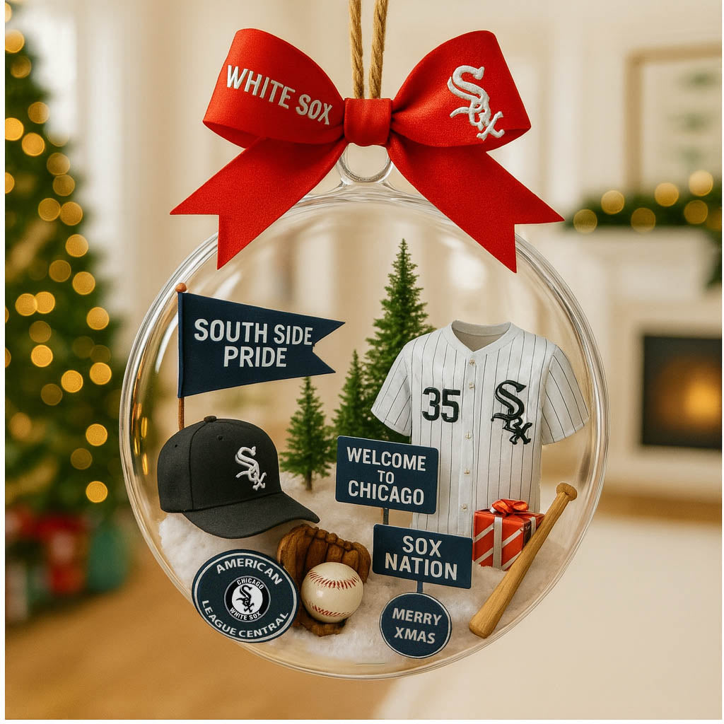Christmas tree pendant with cute mascot and uniform of American baseball team - Ornament
