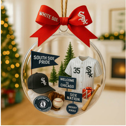 Christmas tree pendant with cute mascot and uniform of American baseball team - Ornament
