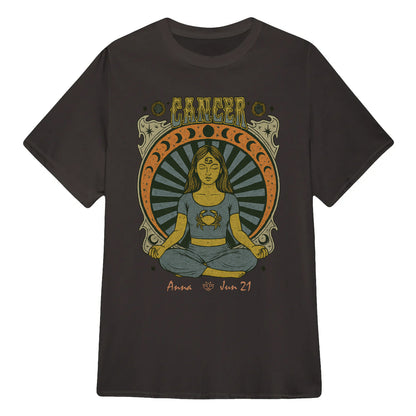Zodiac Cancer Meditation Mandala Sun and Moon Symbols Yoga Classic Unisex T-Shirt | 5To9Style