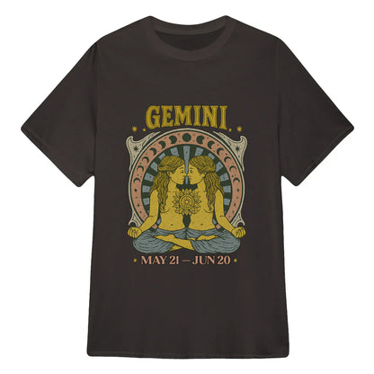 Gemini Zodiac Meditation Moon Phase Yoga Classic Unisex T-Shirt | 5To9Style