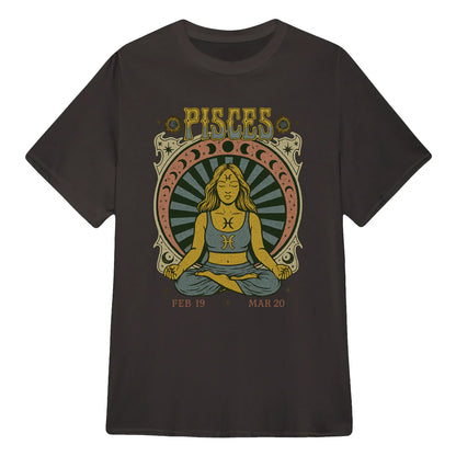 Pisces Zodiac Meditation Moon Phase Yoga Classic Unisex T-Shirt | 5To9Style