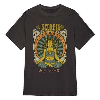 Zodiac Scorpio Meditation Mandala Sun and Moon Symbols Yoga Classic Unisex T-Shirt | 5To9Style