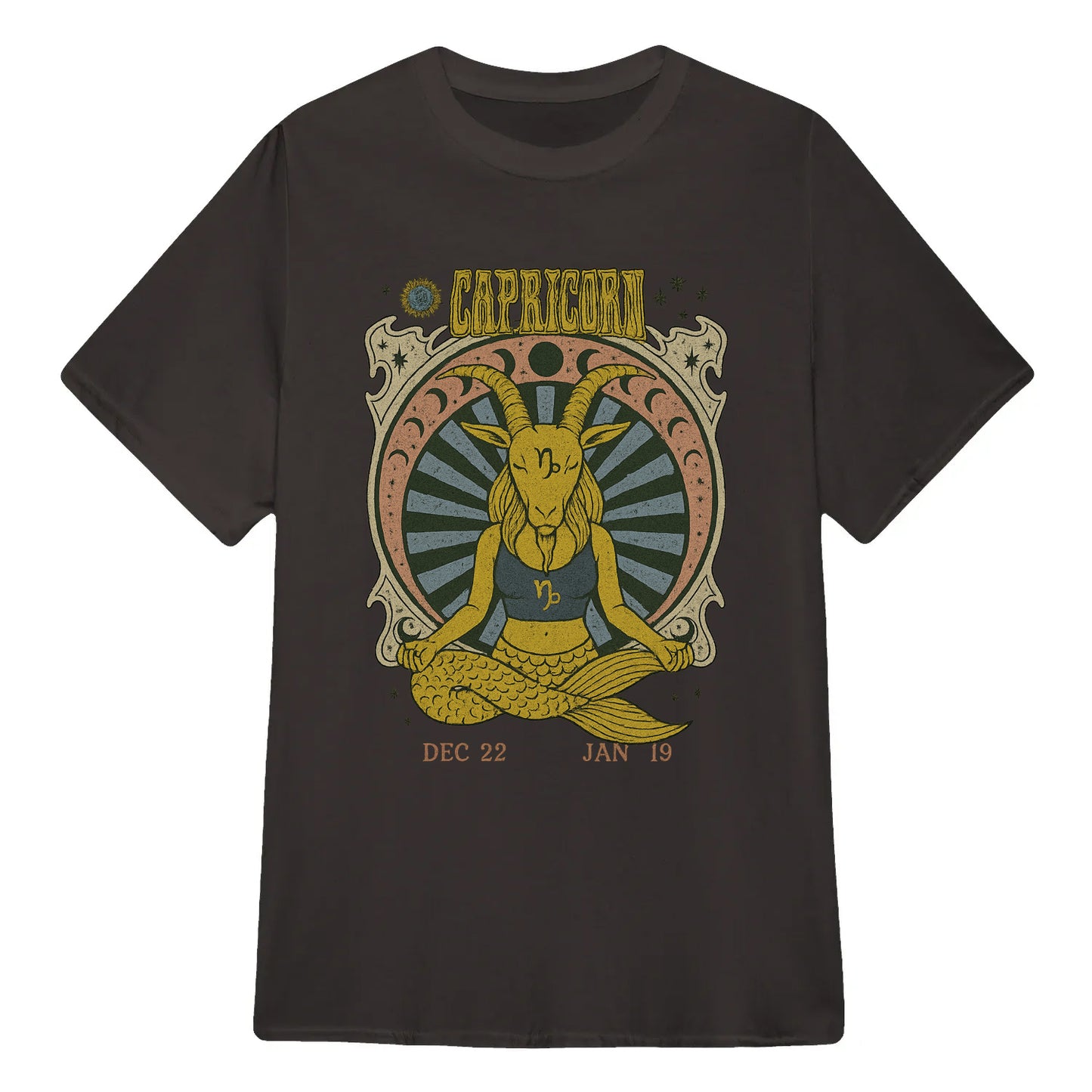 Capricorn Zodiac Meditation Moon Phase Yoga Classic Unisex T-Shirt | 5To9Style