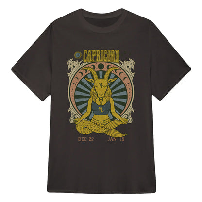 Capricorn Zodiac Meditation Moon Phase Yoga Classic Unisex T-Shirt | 5To9Style
