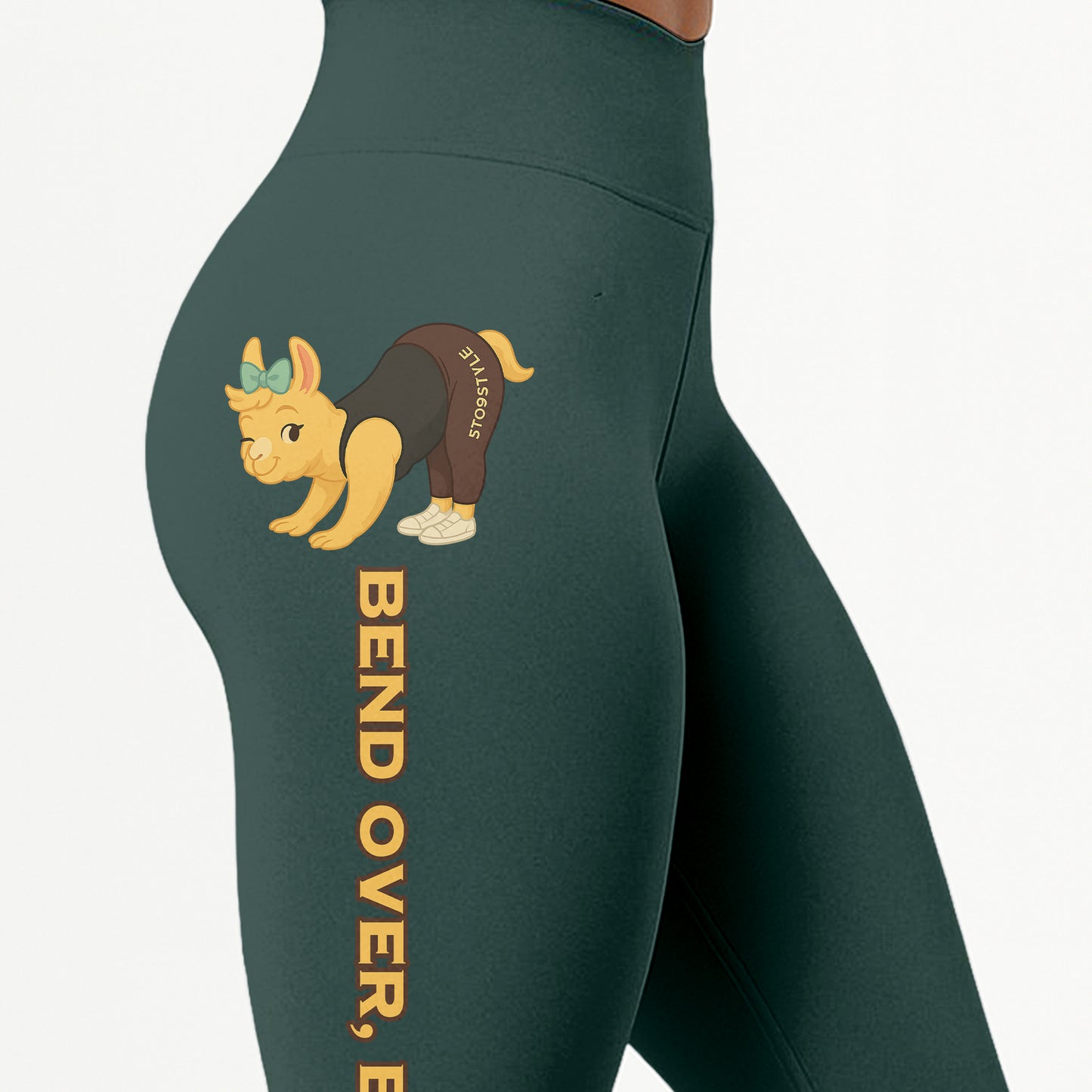 Chill Llama Blend Over, Breathe Out  Yoga Pants All-Over Print Women's High Waist Leggings | 5To9Style