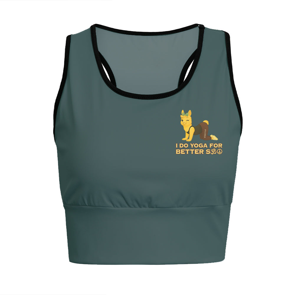 I Do Yoga For Better Sex Chill Llama Yoga Women's Sports Bra