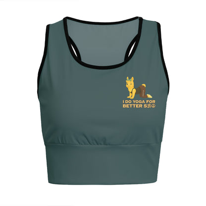 I Do Yoga For Better Sex Chill Llama Yoga Women's Sports Bra