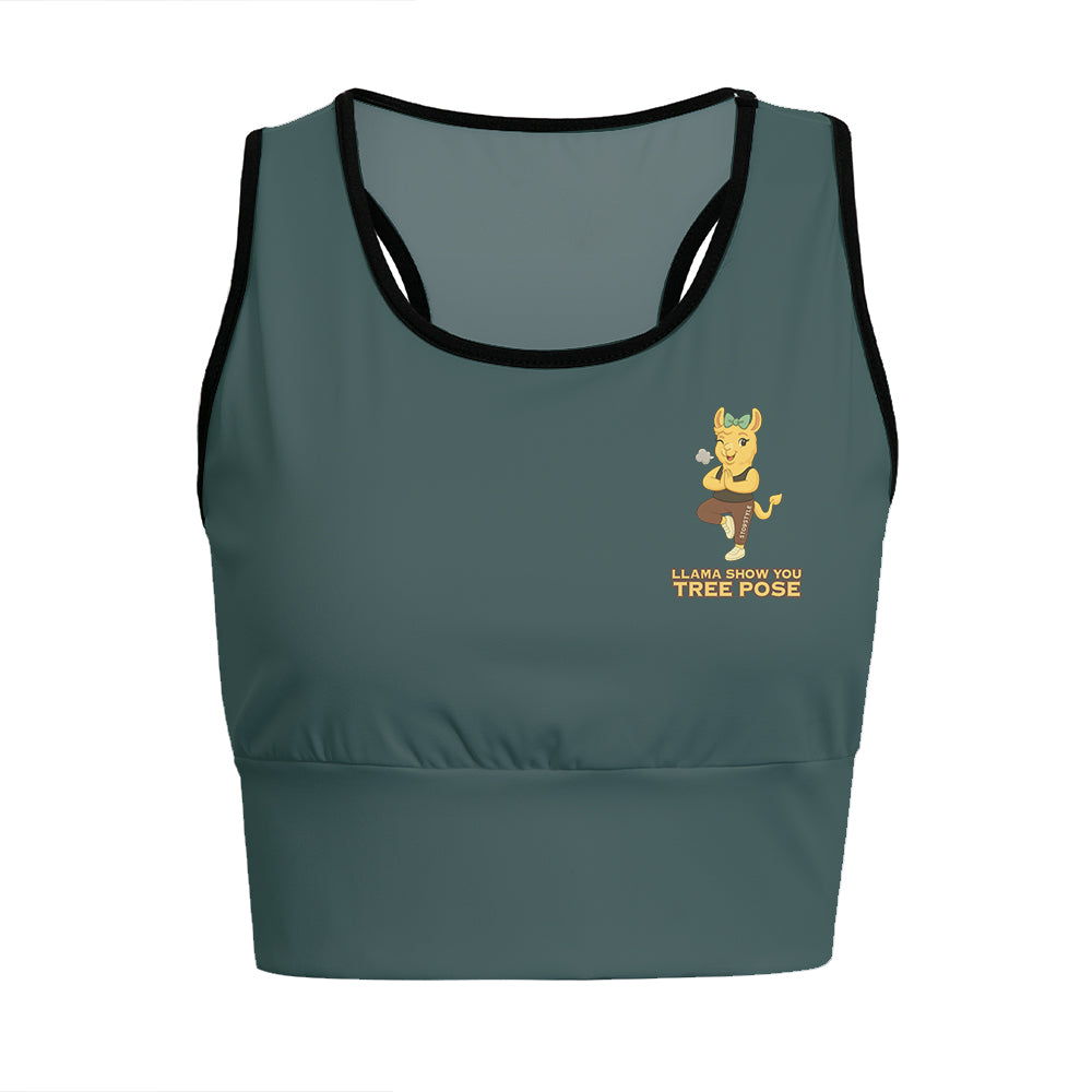 Llama Show You Tree Pose Chill Llama Yoga Women's Sports Bra