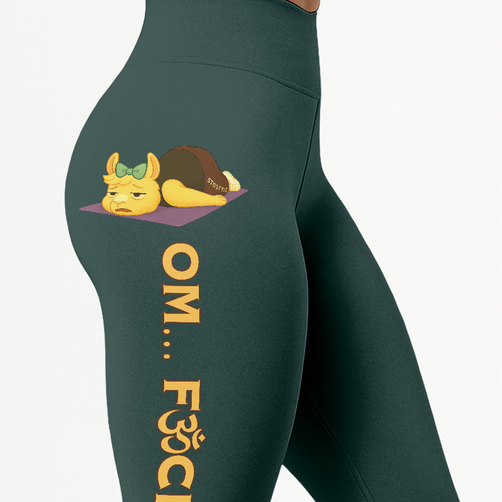 Omâ€¦ Fck It Chill Llama Yoga Pants All-Over Print Women's High Waist Leggings | 5To9Style