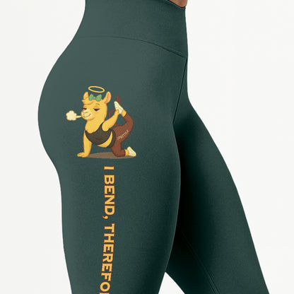 I Bend, Therefore I Sin Chill Llama Yoga Pants All-Over Print Women's High Waist Leggings | 5To9Style