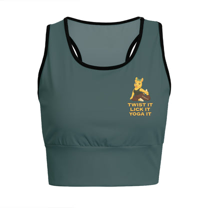 Twist It, Lick It, Yoga It Chill Llama Yoga Women's Sports Bra