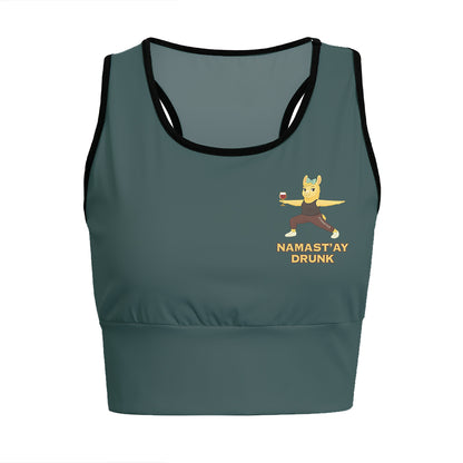 Namast’ay Drunk Chill Llama Yoga Women's Sports Bra