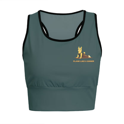 Plank Like A Sinner Chill Llama Yoga Women's Sports Bra