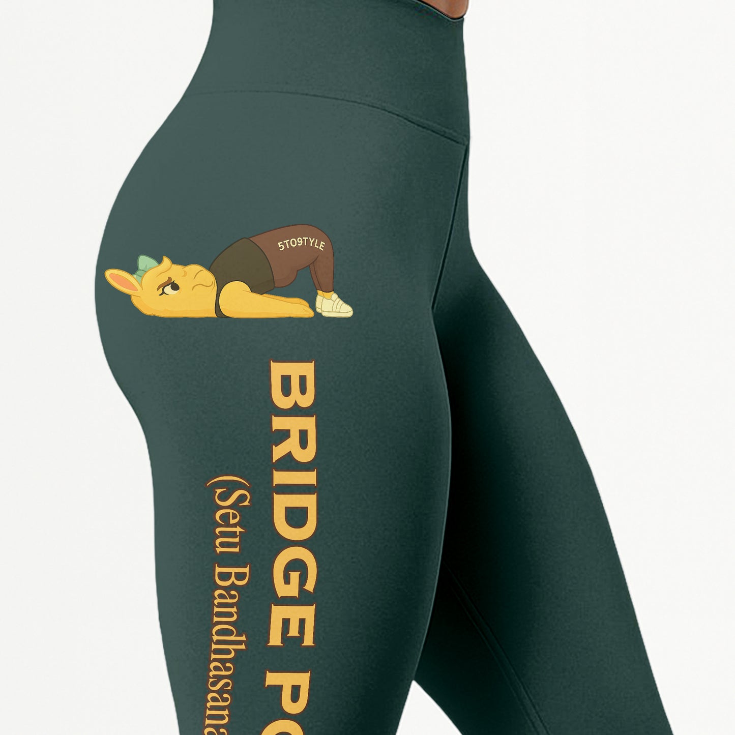 Bridge Pose (Setu Bandhasana) Chill Llama Yoga Pants All-Over Print Women's High Waist Leggings | 5To9Style