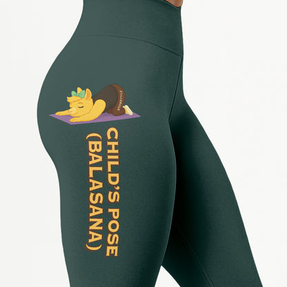 Childâ€™s Pose (Balasana) Chill Llama Yoga Pants All-Over Print Women's High Waist Leggings | 5To9Style
