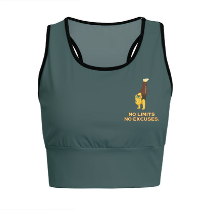 No Limits. No Excuses Chill Llama Yoga Women's Sports Bra