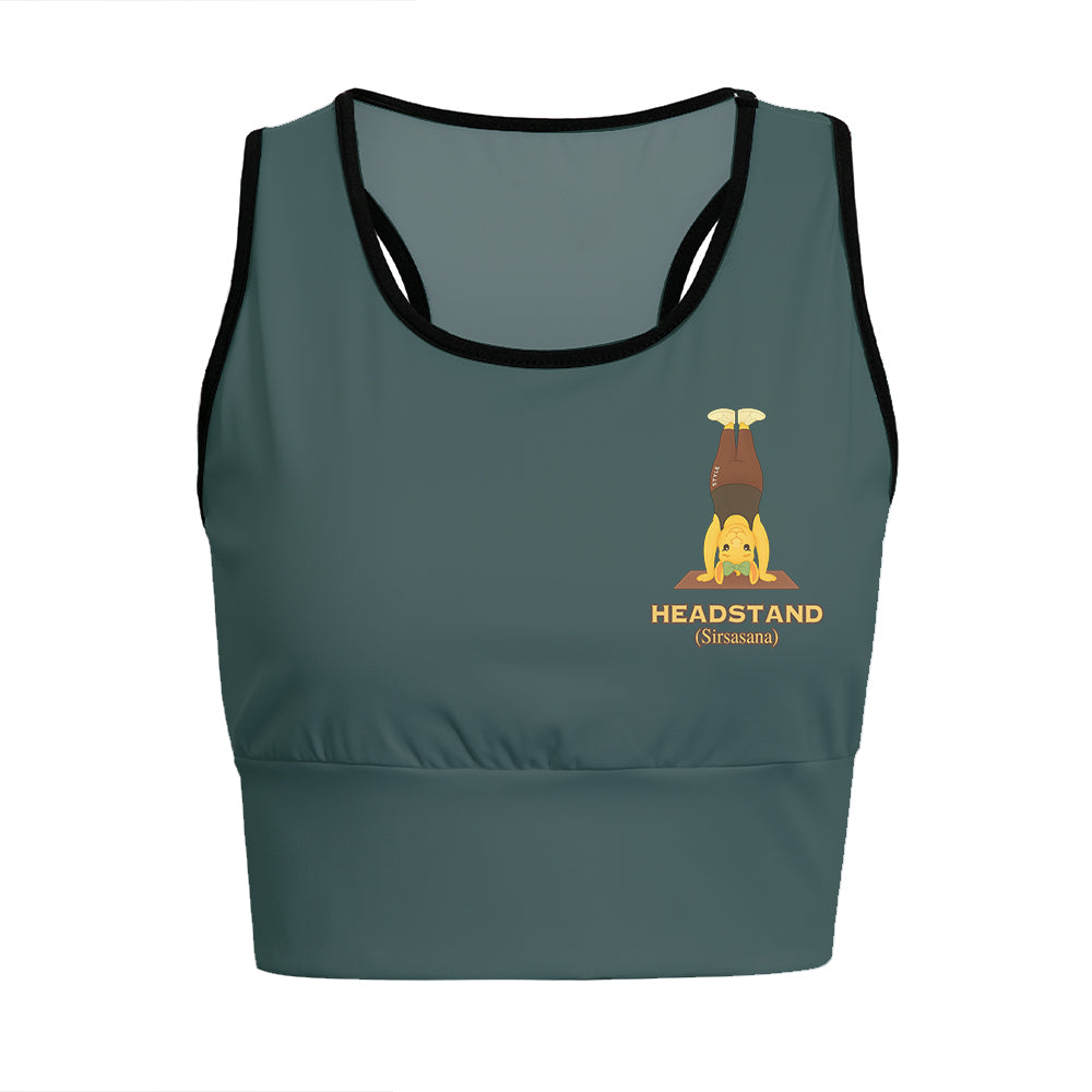 Headstand Sirsasana Chill Llama Yoga Women's Sports Bra