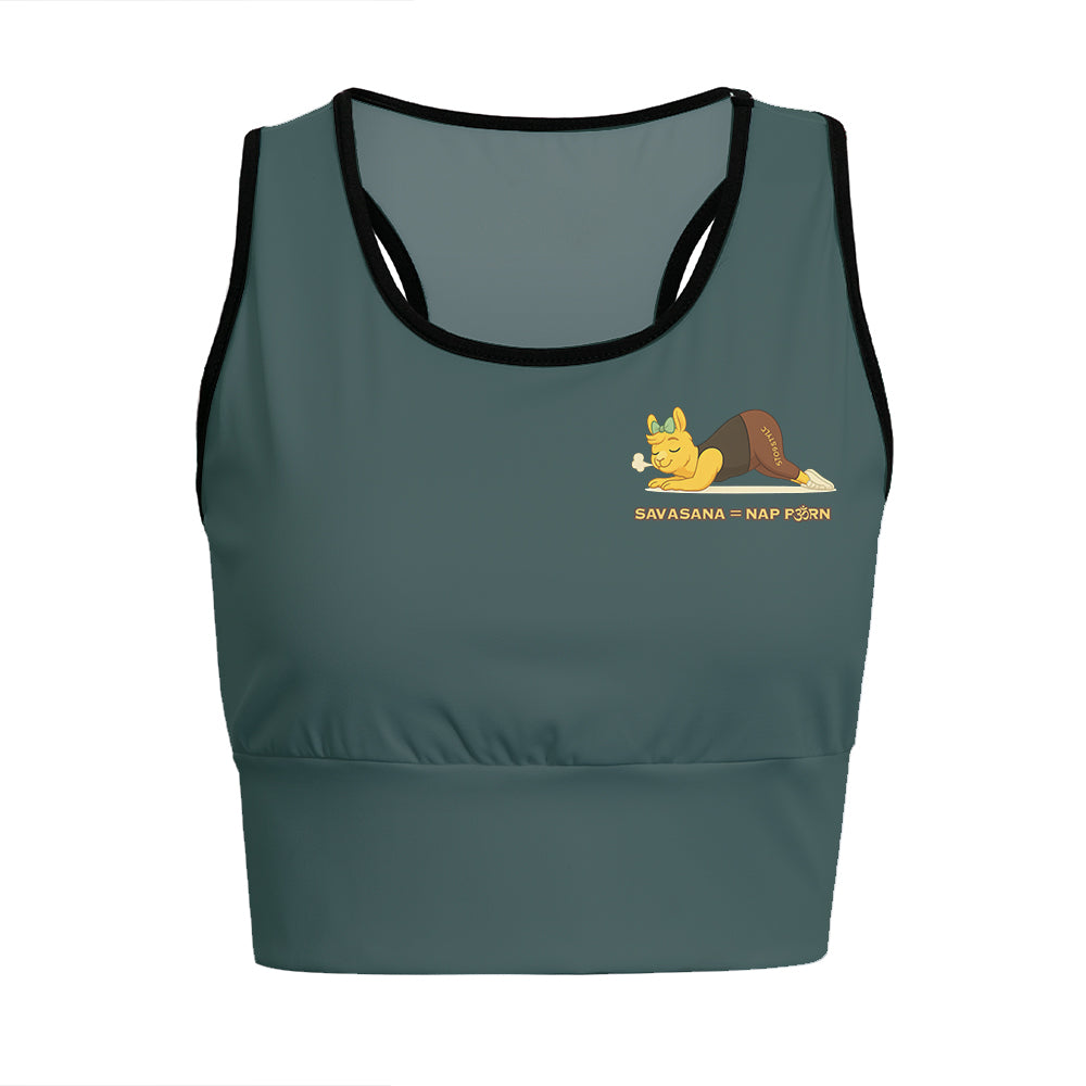 Savasana Nap Porn Chill Llama Yoga Women's Sports Bra