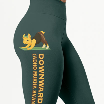 Downward Dog (Adho Mukha Svanasana) Chill Llama Yoga Pants All-Over Print Women's High Waist Leggings | 5To9Style