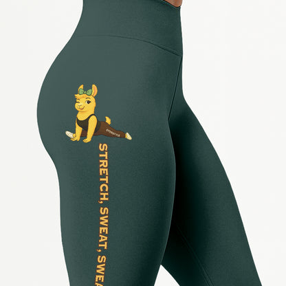 Stretch, Sweat, Swear Again Chill Llama Yoga Pants All-Over Print Women's High Waist Leggings | 5To9Style