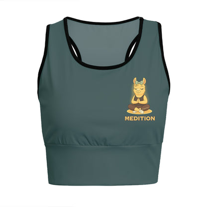 Medition Cool Chill Llama Yoga Women's Sports Bra