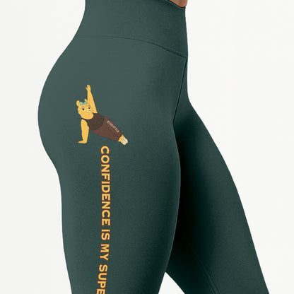 Confidence is My Superpower Chill Llama Yoga Pants All-Over Print Women's High Waist Leggings | 5To9Style