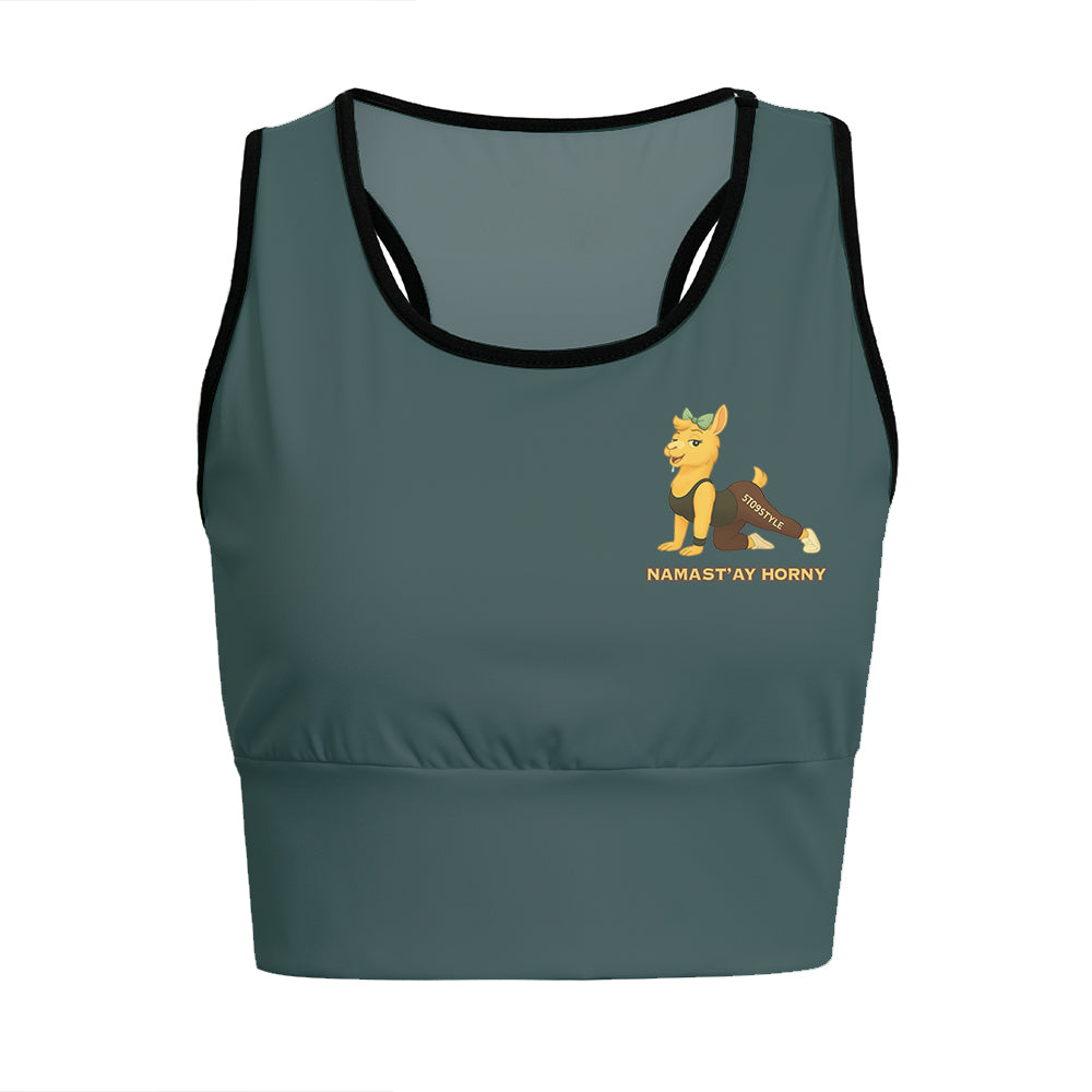 Namast’ay Horny Chill Llama Yoga Women's Sports Bra