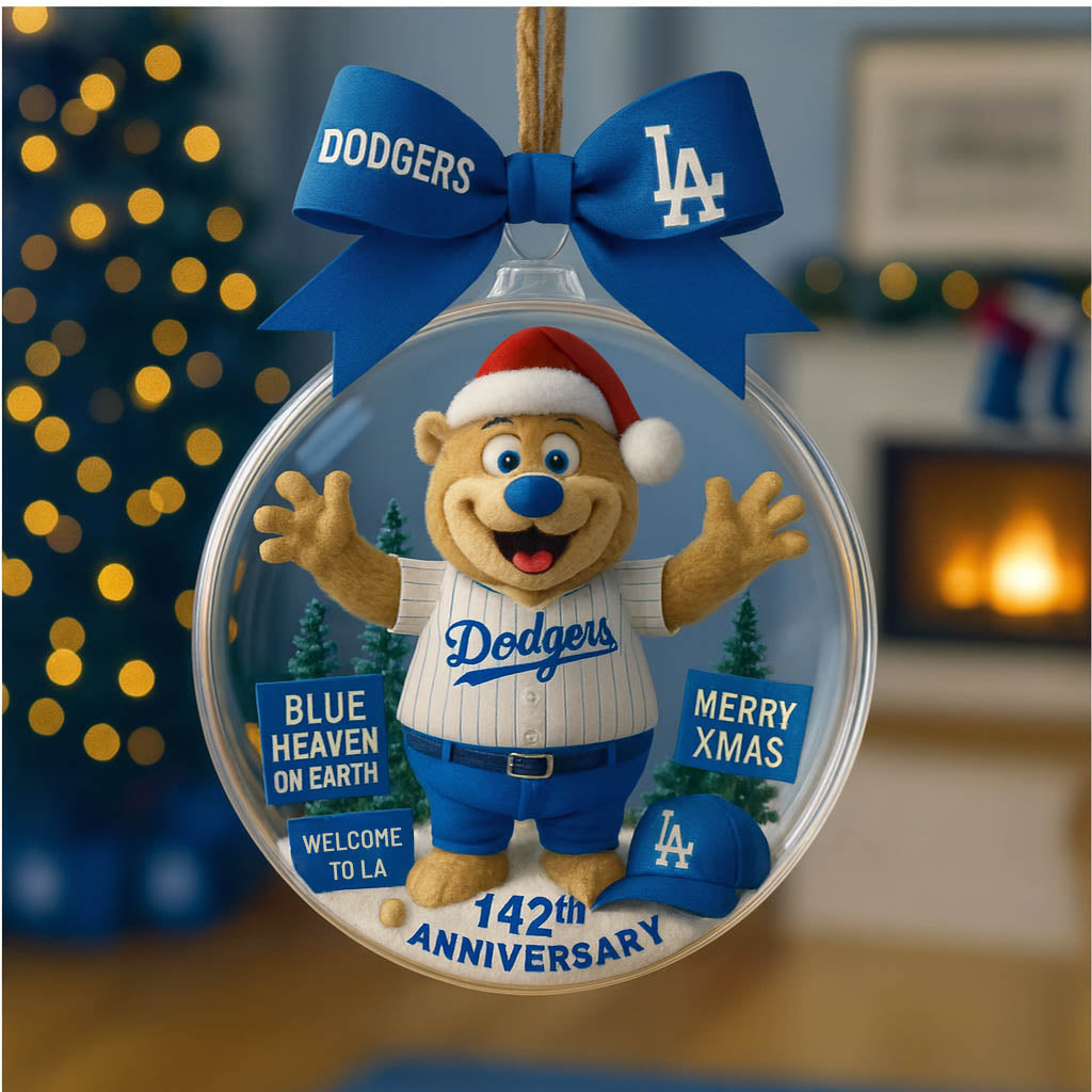 Christmas tree pendant with cute mascot and uniform of American baseball team - Ornament