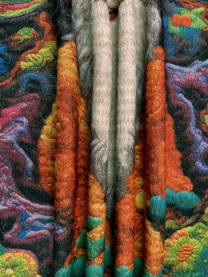 Hippie Santa Claus  Women'S Casual Crew Neck Long Sleeve Sweater, 3D Hipster All-Over Print