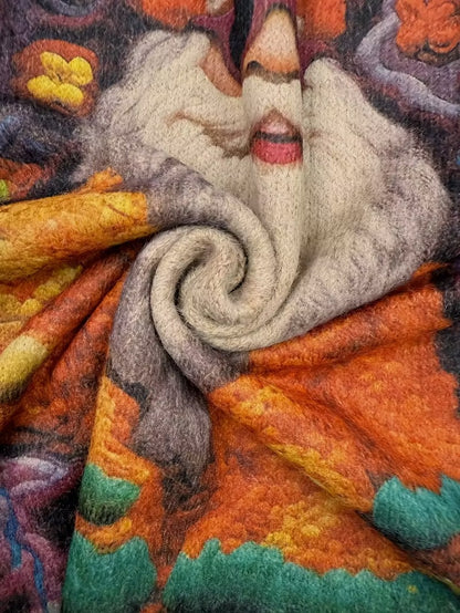 Hippie Santa Claus  Women'S Casual Crew Neck Long Sleeve Sweater, 3D Hipster All-Over Print