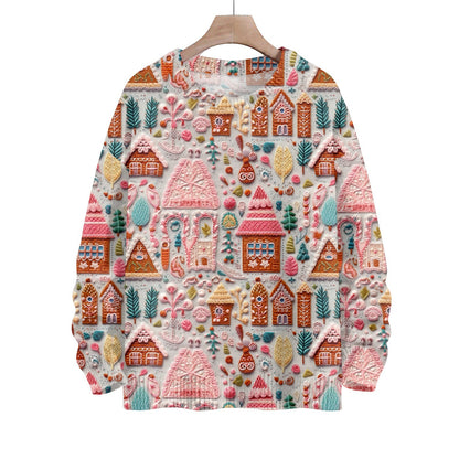 Hippie Santa Claus  Women'S Casual Crew Neck Long Sleeve Sweater, 3D Hipster All-Over Print