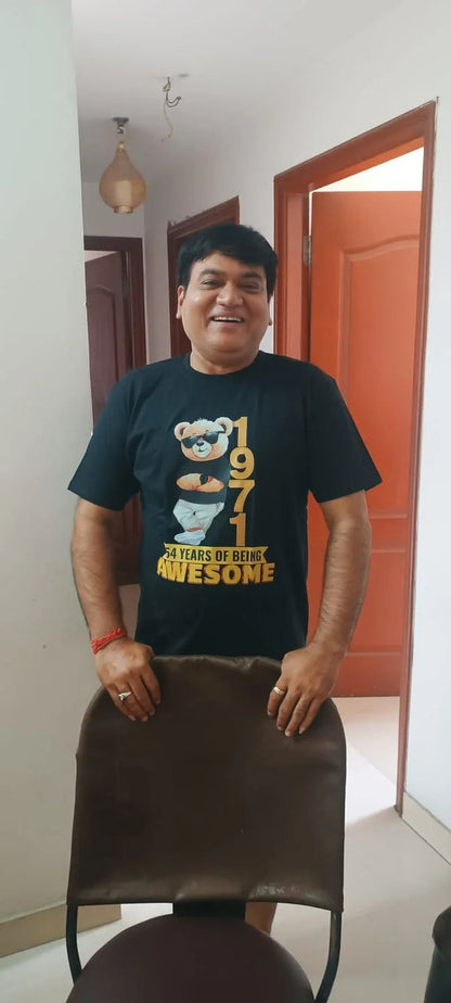 Chilling Bear Birthday Gift Idea For Men Custom Year and Age T-shirt Classic Unisex T-Shirt | 5To9Style