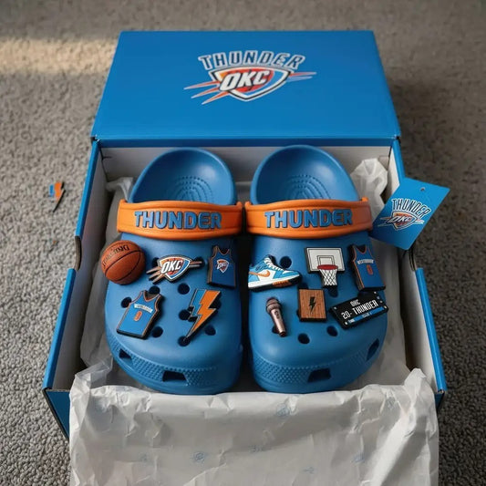 Basketball Trending OKC Basketball Champion 2025 Crocs With Charms