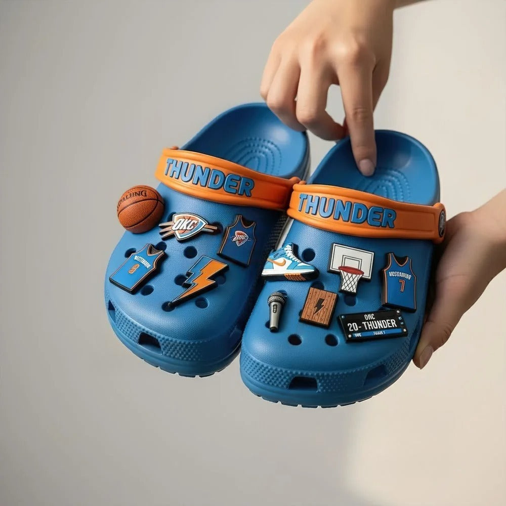 Basketball Trending OKC Basketball Champion 2025 Crocs With Charms