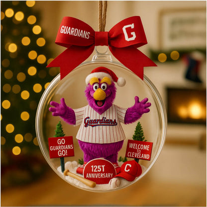 Christmas tree pendant with cute mascot and uniform of American baseball team - Ornament